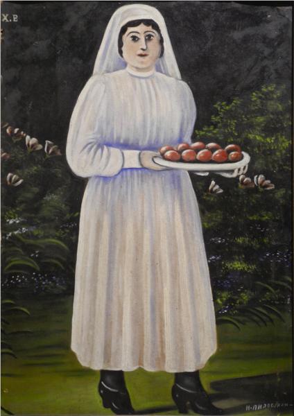 Жінка з пасхальними яйцями - Ніко Піросмані