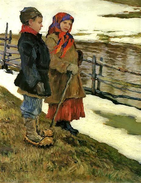 Крестьянские дети, 1915 - Николай Богданов-Бельский