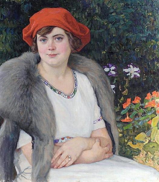 Portrait of Artist's Wife - Микола Богданов-Бєльський