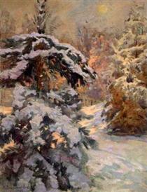 Snow in the Night - Nikolay Bogdanov-Belsky