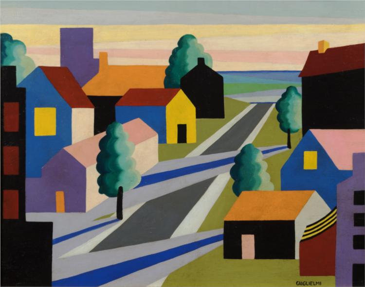 Houses and Street, 1946 - О. ЛуЇс Гугліельмі