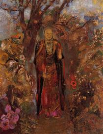 Buddha Walking among the Flowers - Одилон Редон