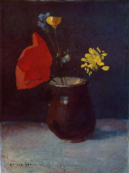 Pitcher of Flowers - Odilon Redon