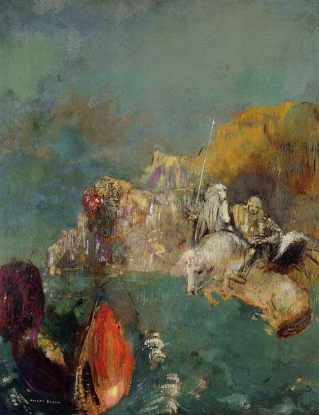 Святий Георгій та Змій, c.1909 - Оділон Редон
