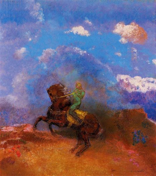 The Green Horseman, c.1904 - 奥迪隆·雷东
