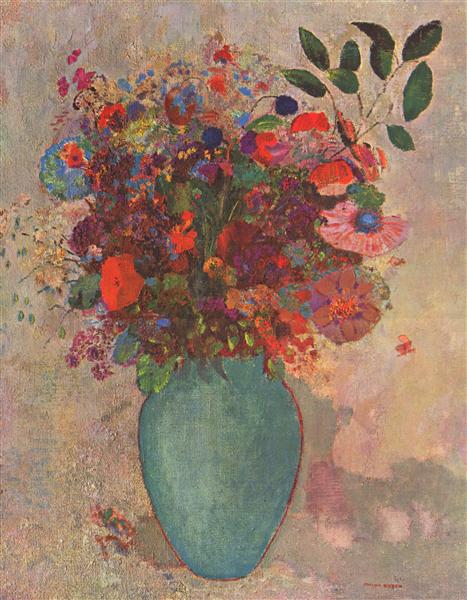 The Turquoise Vase, c.1911 - 奥迪隆·雷东