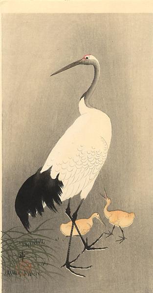 Red crowned Crane - Охара Косон