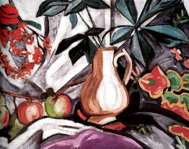 Still Life with Pitcher and Apples, 1910 - Olga Rosanova