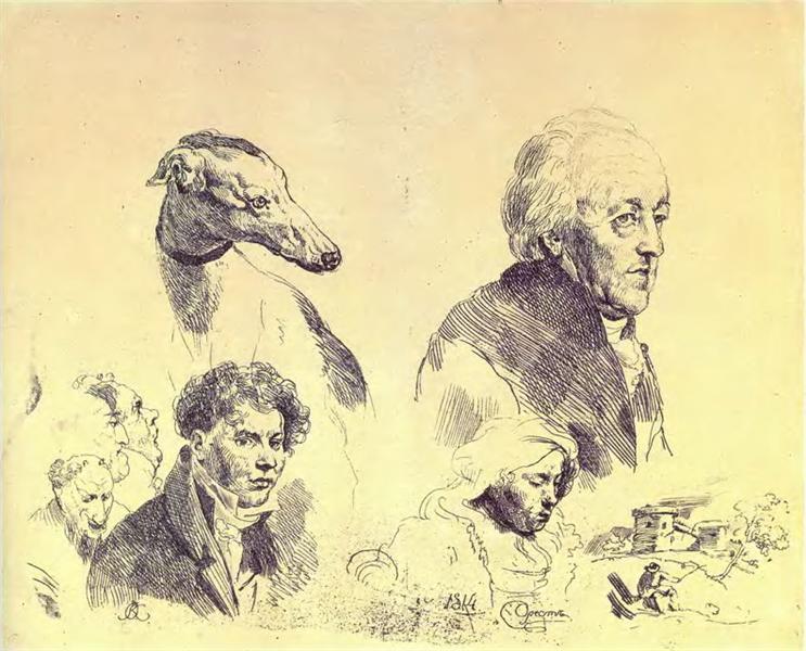 A large griffonnage, 1814 - Орест Кіпренський
