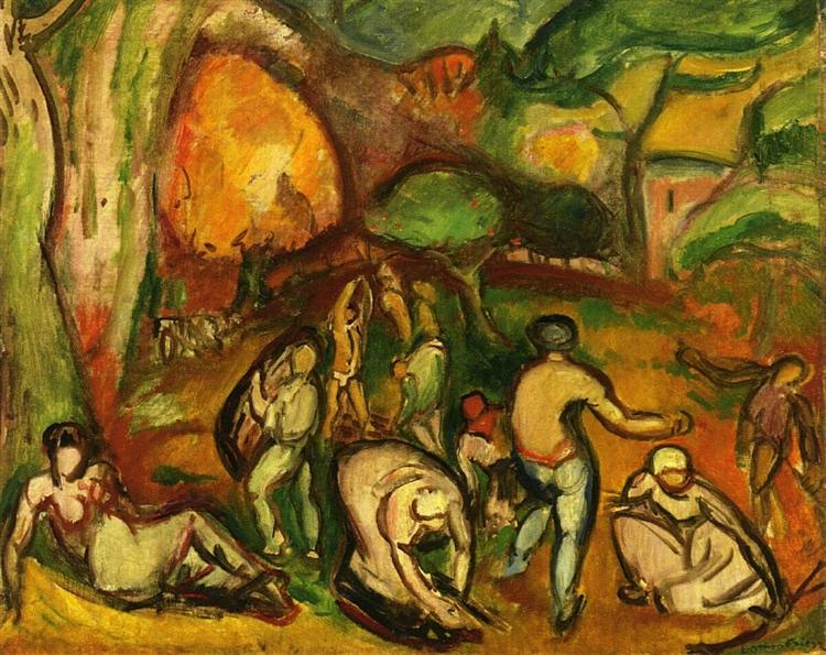 Figures in a Landscape, 1908 - Отон Фриез