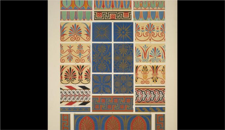Greek no. 8. Painted Greek ornaments from the temples and tombs in Greece and Sicilty - 歐文·瓊斯