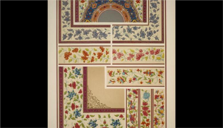 Persian Ornament no. 5. From a Persian manuscript, Marlborough House. - Оуен Джонс