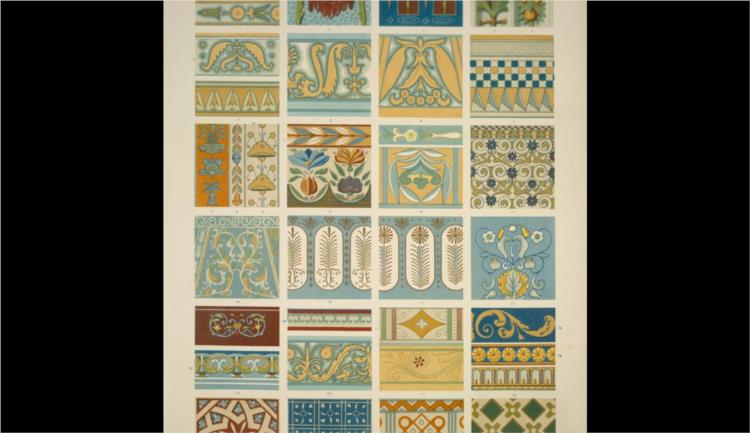 Renaissance Ornament no. 6. Ornaments from pottery at Hotel Cluny and Louvre - Owen Jones