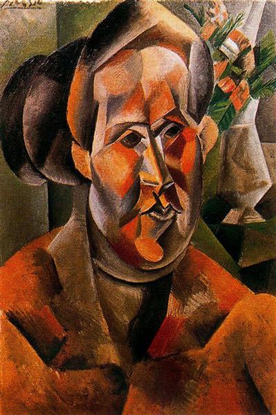 Bust of woman with flowers, c.1909 - Pablo Picasso
