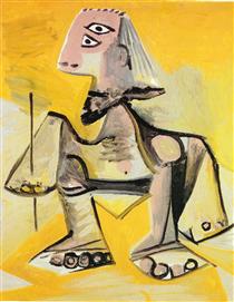 Сидячий навпочіпки чоловік - Пабло Пікассо