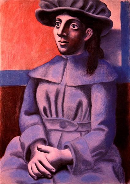 Дівчина в капелюсі із схрещеними руками, c.1920 - Пабло Пікассо