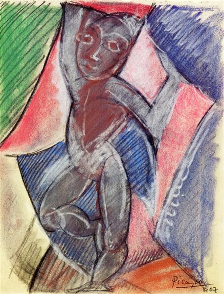 Оголена з піднятими руками, 1907 - Пабло Пікассо
