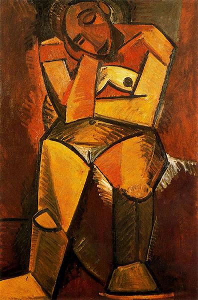 Seated woman, 1908 - Pablo Picasso
