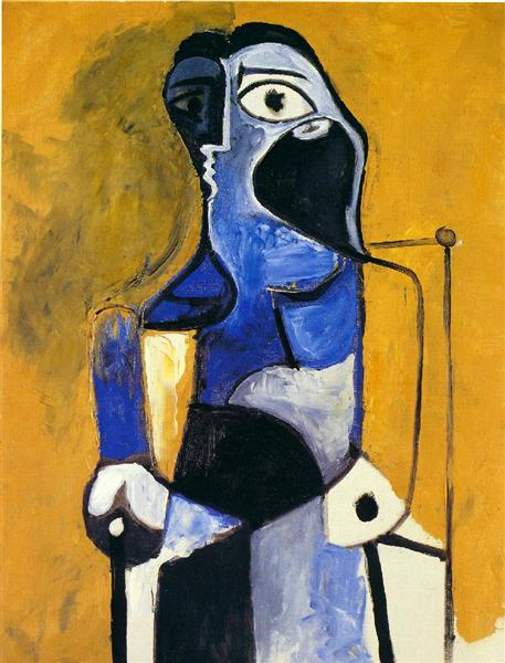 Seated woman, 1960 - Пабло Пикассо