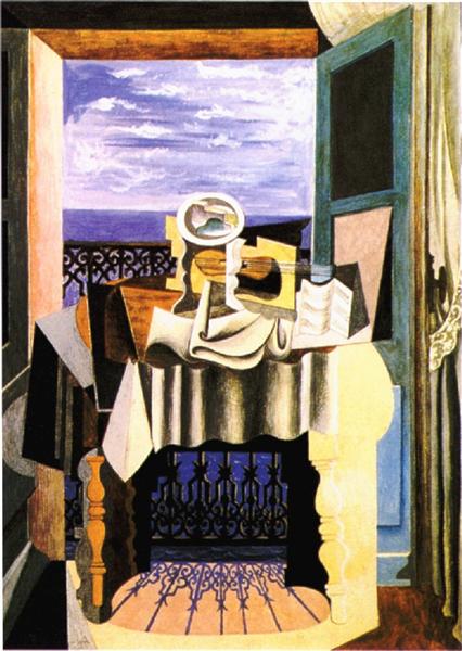 Still life in front of a window at Saint-Raphael, 1919 - 畢卡索