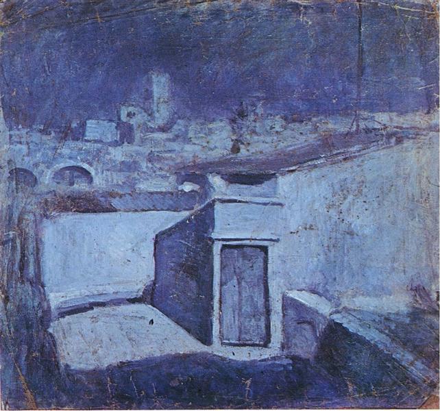The roofs of Barcelona in the moonlight, 1903 - Пабло Пикассо