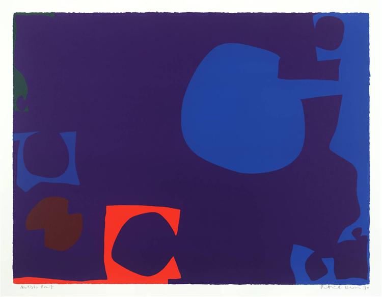 Blue and Deep Violet with Orange, Brown and Green, 1970 - Patrick Heron