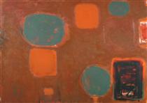Brown Ground with Soft Red and Green: August 1958 - July 1959 - Patrick Heron