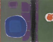 Green and Purple Painting with Blue Disc: May 1960 - Patrick Heron