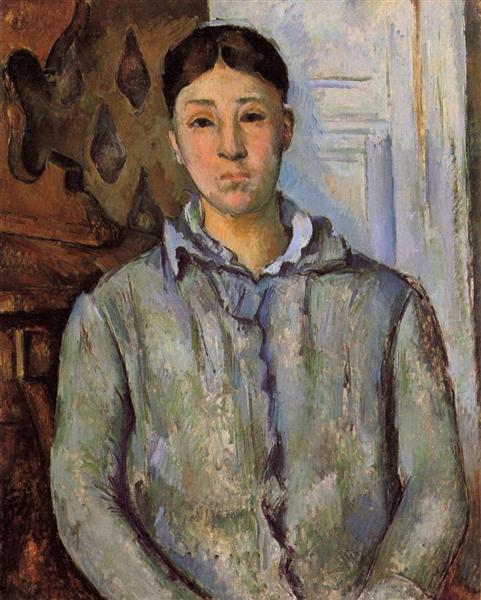 Madame Cezanne in Blue, 1890 - Поль Сезанн
