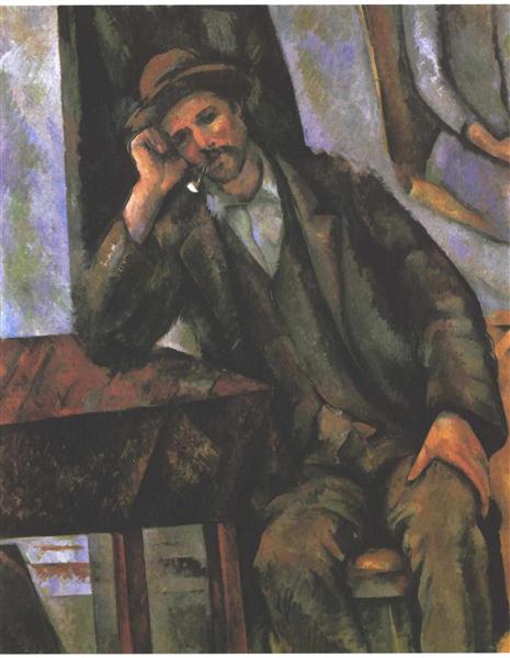 Man Smoking a Pipe, c.1902 - 塞尚