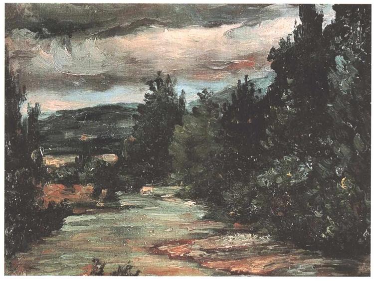 River in the plain, 1868 - Поль Сезанн