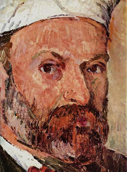 Self-portrait with white turbaned (detail), 1882 - 塞尚