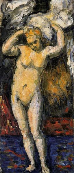 Standing Bather, Drying Her Hair, 1869 - Paul Cézanne