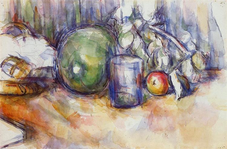 Resultado de imagen para Still Life with Green Melon - Paul Cézanne 1906
