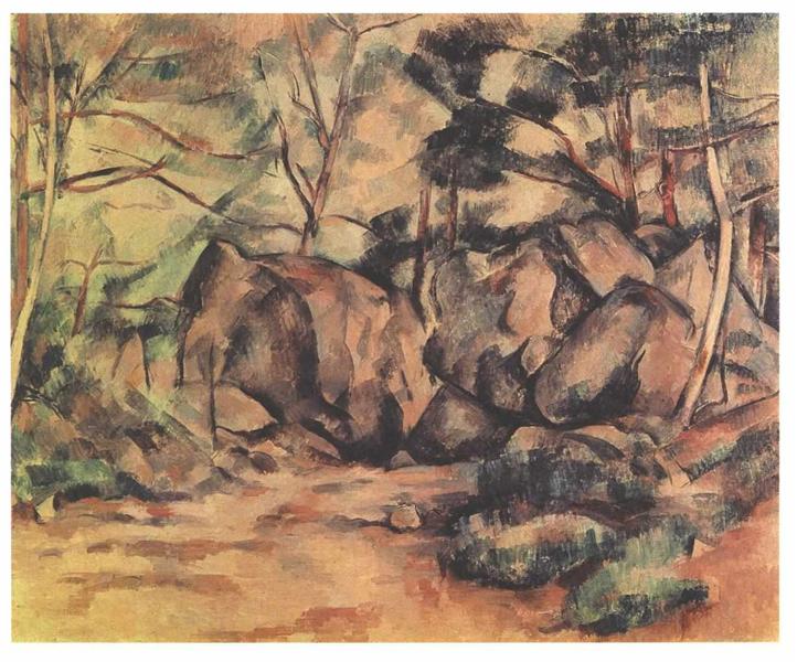 Woodland with Boulders, 1893 - Поль Сезанн