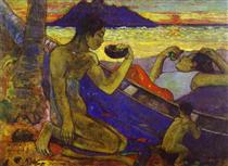 A Canoe (Tahitian Family), - Paul Gauguin