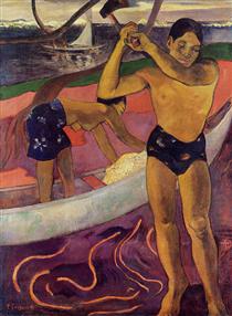 Hombre con hacha - Paul Gauguin