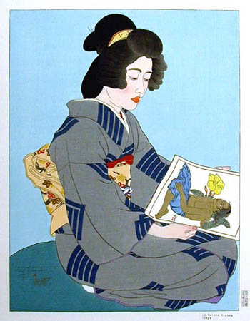La Geisha Kiyoka. Tokyo, 1953 - Paul Jacoulet