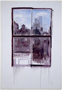 Untitled (cityscape with twin towers) - Paul Thek