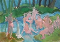 Bathers After Cezanne II - Paul Wonner
