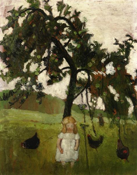 Elizabeth with Hens under an Apple Tree, 1902 - Paula Modersohn-Becker