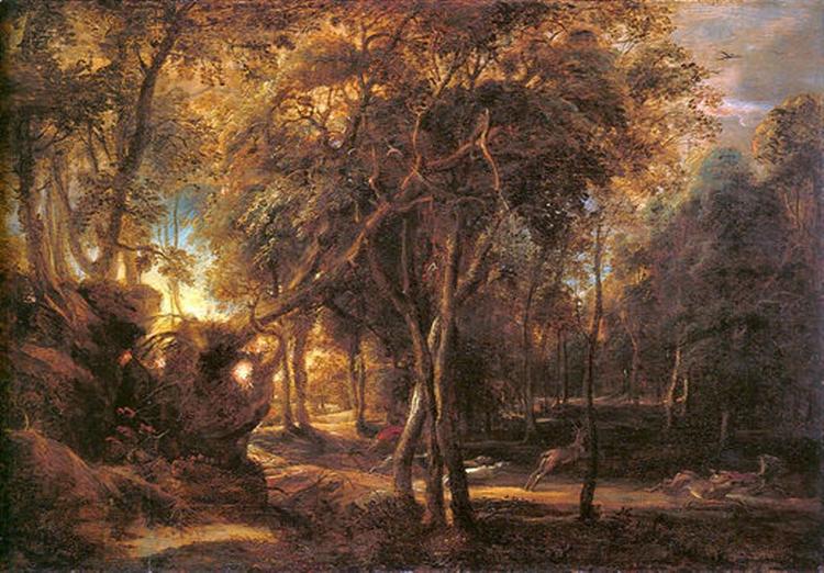 Forest Landscape at the Sunrise, c.1635 - Пітер Пауль Рубенс