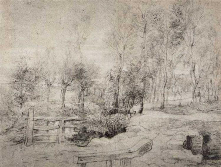 Landscape with a trees, c.1630 - c.1640 - Питер Пауль Рубенс