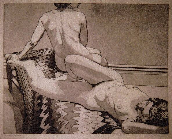 Two Nudes on Old Indian Rug, 1971 - Філіп Перлстайн