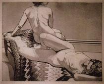 Two Nudes on Old Indian Rug - Philip Pearlstein