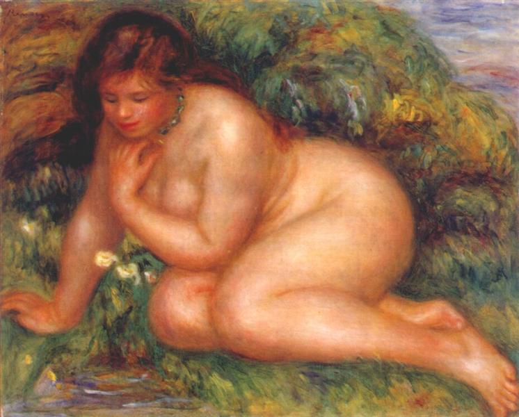 Bather Admiring Herself in the Water, c.1910 - Пьер Огюст Ренуар
