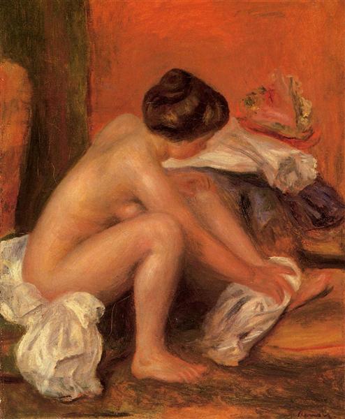 Bather Drying Her Feet, 1907 - 雷諾瓦