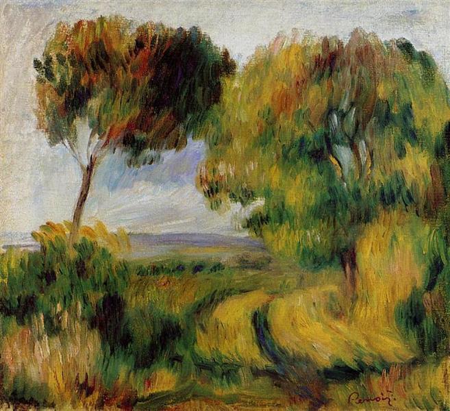 Breton Landscape Trees and Moor, 1892 - 雷諾瓦