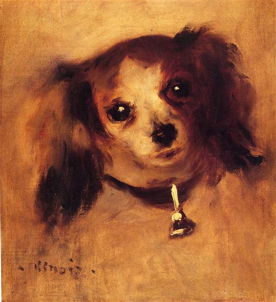 Head of a Dog, 1870 - 雷諾瓦
