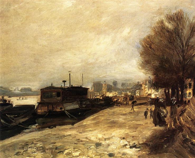 Laundry Boat by the Banks of the Seine, near Paris, c.1872 - 1873 - 雷諾瓦